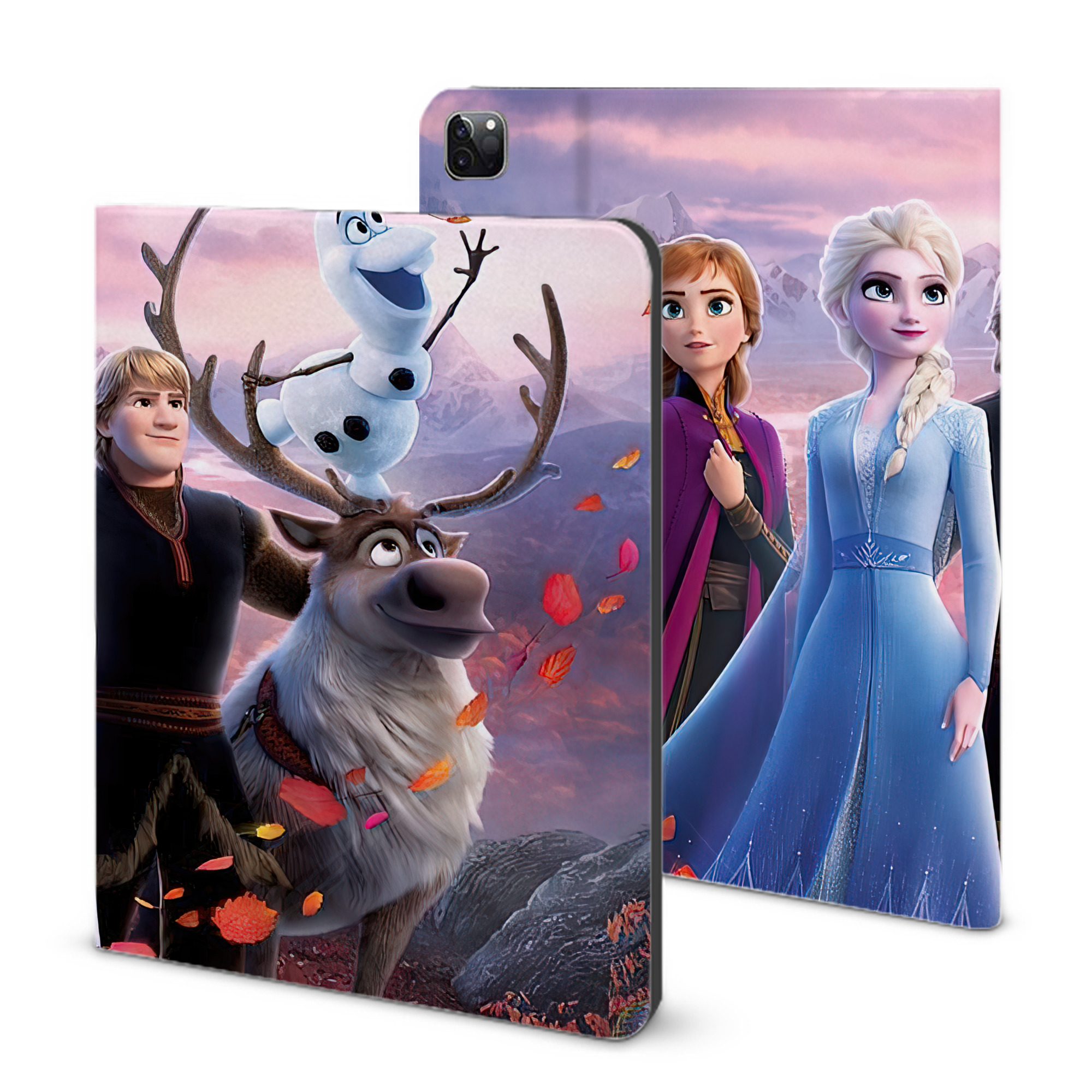 （画像用） アナと雪の女王 アンナ エルサ Frozen Anna Elsa IPad ケース ブック型 PUレザー TPU 耐衝撃 軽量 薄型 ペン収納なし 全面保護 IPad 各モデル対応